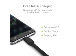 Cable GCmatte Micro USB Flat 25 cm with fast charging support