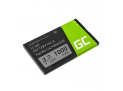Battery Green Cell BL-4U for Nokia 206 301 500 515 3120 5250 5330 5530 5730 6600 E66 E75 Asha C5 3.7V 1000mAh