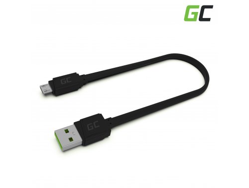 Cable Micro USB 25cm Green Cell Matte with fast charging, Ultra Charge, Quick Charge 3.0