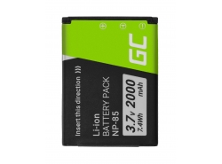 Battery Green Cell ® NP-85 for cameras FujiFilm FinePix S1 SL1000 SL240 SL260 SL280 SL300 SL305, Full Decoded, 3.7V 1640mAh
