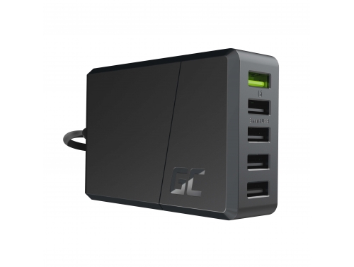 Green Cell GC ChargeSource 5 5xUSB 52W charger with fast charging Ultra Charge and Smart Charge (With 4ft UK Cable)