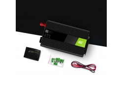 Pure sine Car Power Inverter Green Cell® 12V to 230V 1000W/2000W with USB