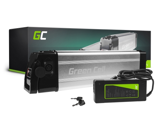 Green Cell E-bike Battery 36V 10,4Ah 396Wh Silverfish Ebike 4 Pin for Powerhog, Volta, E-Trends, Zündapp with Charger