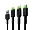Set 3x Cable USB-C Type C 120cm Green Cell PowerStream with fast charging, Ultra Charge, Quick Charge 3.0
