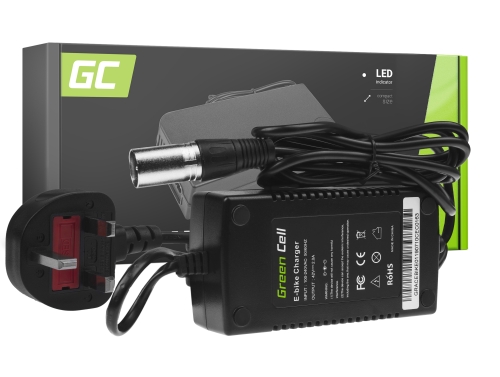 Green Cell® 42V 2A Ebike Charger for 36V Li-Ion Battery Cannon Plug UK