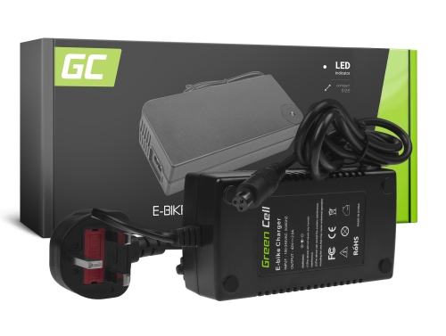 Green Cell® 42V 2A Ebike Charger for 36V Li-Ion Battery 3 Pin Plug UK
