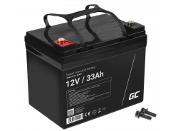 AGM Battery Lead Acid 12V 33Ah Maintenance Free Green Cell for scooters and fishing boats