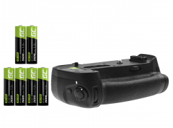 Battery Grip Green Cell MB-D18 + 6x AA rechargeable batteries R6 2600mAh for the Nikon D850 camera
