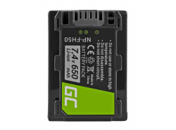 Green Cell ® Battery NP-FH50 for Sony DCR-HC45, DCR-SR300E, DCR-SR70, DCR-SX50E 7.4V 650mAh