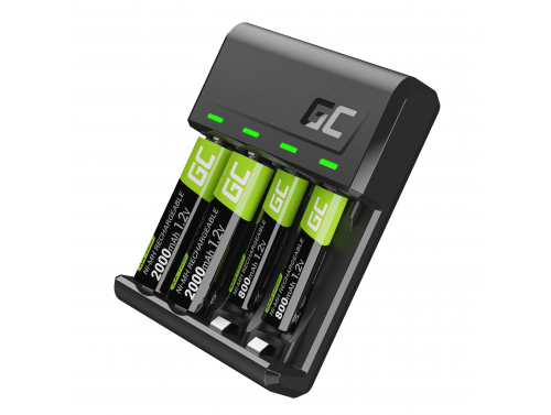 Set Green Cell GC VitalCharger charger and NiMH batteries 2x AA 2000mAh 2x AAA 800mAh