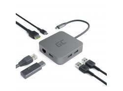 Docking Station, Adapter, HUB USB-C HDMI Green Cell - 6 ports for MacBook Pro, Dell XPS, Lenovo X1 Carbon and others