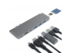 Adapter HUB USB-C Green Cell 8 in 1 (Thunderbolt 3 HDMI USB SD microSD) for MacBook Pro 13"-15" 2016-2019 MacBook Air 2018/2019