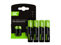 4x AAA batteries rechargeable 950mAh HR03 Green Cell