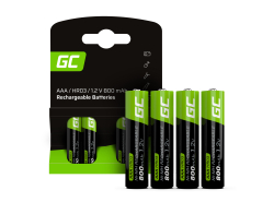 4x AAA batteries rechargeable 800mAh HR03 Green Cell