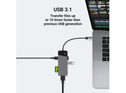 Adapter HUB GC Connect 7in1 (3xUSB-A 3.1 HDMI 4K 60Hz USB-C PD 85W) for Apple MacBook M1/M2, Lenovo X1, Asus ZenBook, Dell XPS