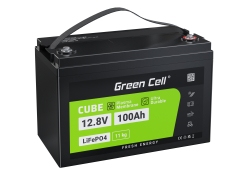 Green Cell LiFePO4 battery 100Ah 12.8V 1280Wh Lithium-Iron-Phosphate for Sailboats, Photovoltaics, Caravans