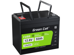 Green Cell LiFePO4 Battery 50Ah 12.8V 640Wh Lithium Iron Phosphate for Yachts, Golf Cart, Wind Power Plant