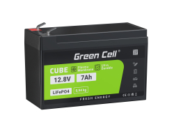 Green Cell LiFePO4 7Ah 12.8V 89.6Wh Lithium Iron Phosphate battery for UPS, Toys, Monitoring