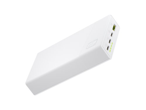 Green Cell GC PowerPlay 20S White Power Bank 20000mAh 22.5W PD USB C with Fast Charging Portable Phone Charger for iPhone 15 14