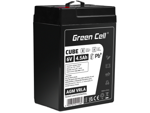 Green Cell® AGM 6V 4.5Ah VRLA Battery deep cycle toys for kids alarm systems for toy vehicles toy car