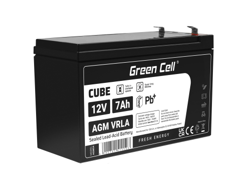 Green Cell® AGM 12V 7Ah VRLA Battery deep cycle UPS Uninterruptible Power Supply energy backup system