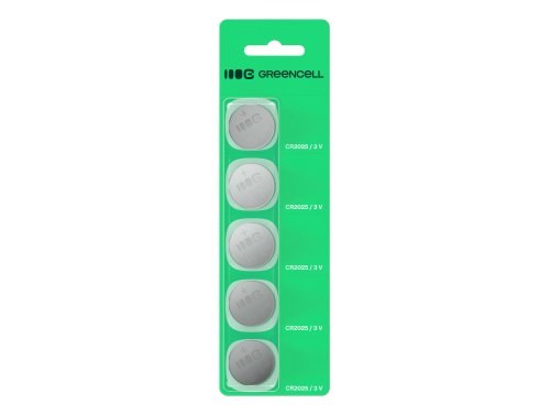 5x lithium battery CR2025 CR 2025 3V 160mAh Greencell button cell Blister