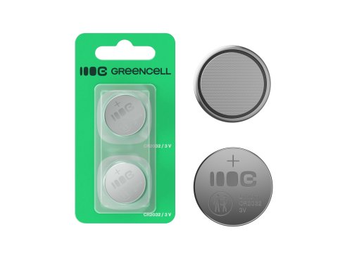 Greencell Blister 2x lithium battery CR2032 3V 220mAh button for key, watch, remote, scale
