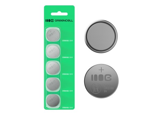 Greencell Blister 5x lithium battery CR2032 3V 220mAh button cell for key, watch, remote, scale