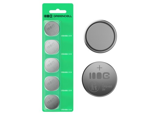 Greencell Blister 5x Lithium battery CR2450 3V 600mAh button cell for keys, watches, remotes, scales