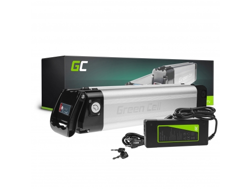 Green Cell E-bike Battery 24V 10.4Ah 250Wh Silverfish Ebike 2 Pin for Prophete, Mifa with Charger
